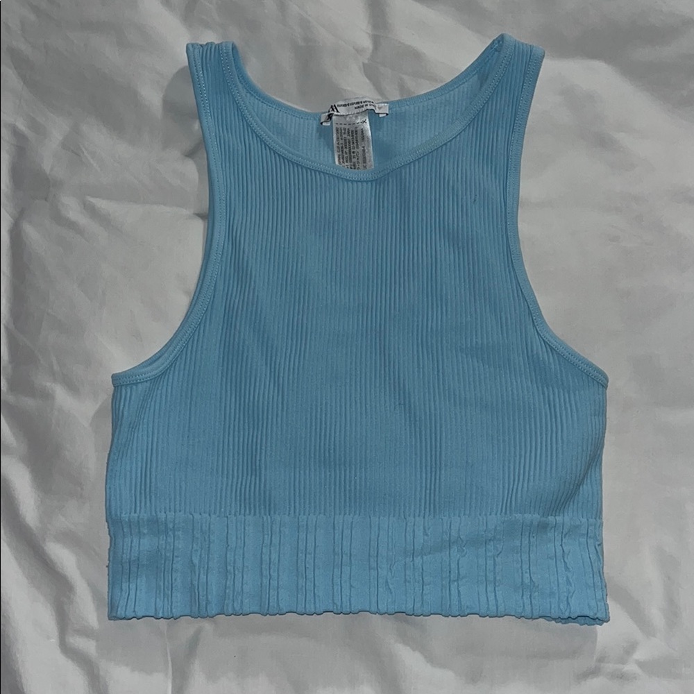 Blue Ribbed Tank Top